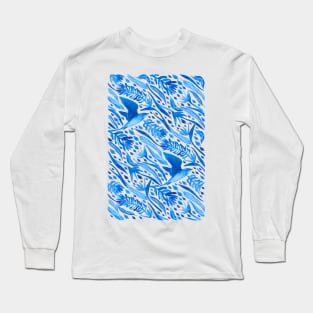 Blue Bird of Paradise Long Sleeve T-Shirt